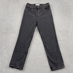 Abercrombie & Fitch Jeans Womens 29/8s Black The '90s Straight Ultra High Rise